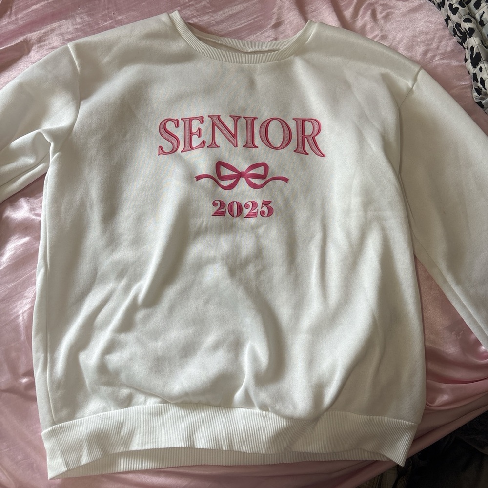 White Senior 2025 Sweater